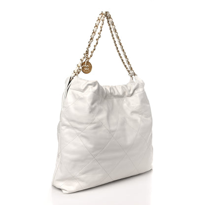 Chanel Shiny Calfskin Quilted Chanel 22 White 4 of 10