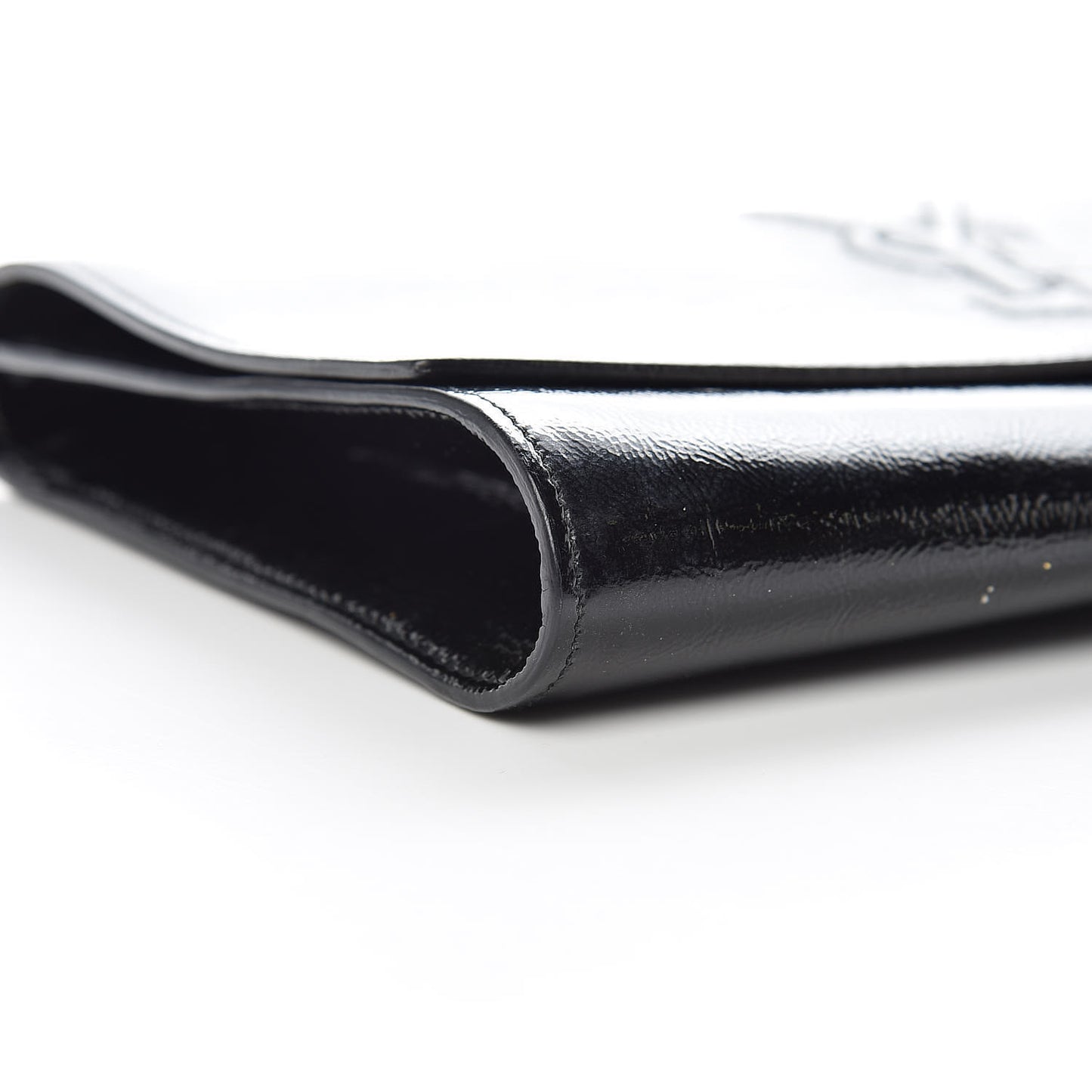 Textured Patent Monogram Large Belle De Jour Clutch Black
