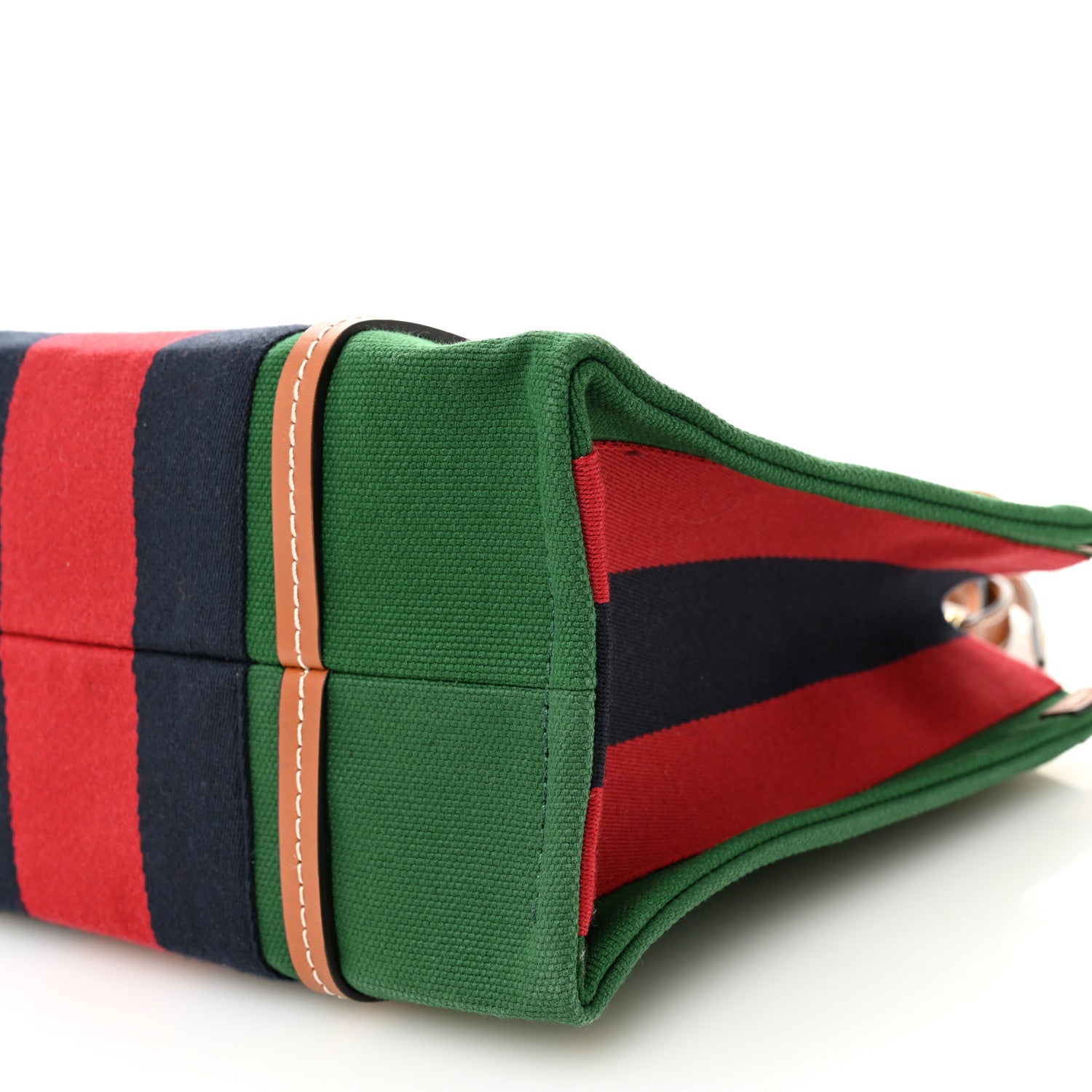 Gucci Canvas Calfskin Web Small Interlocking G Tote Bag Green Red 10 of 10