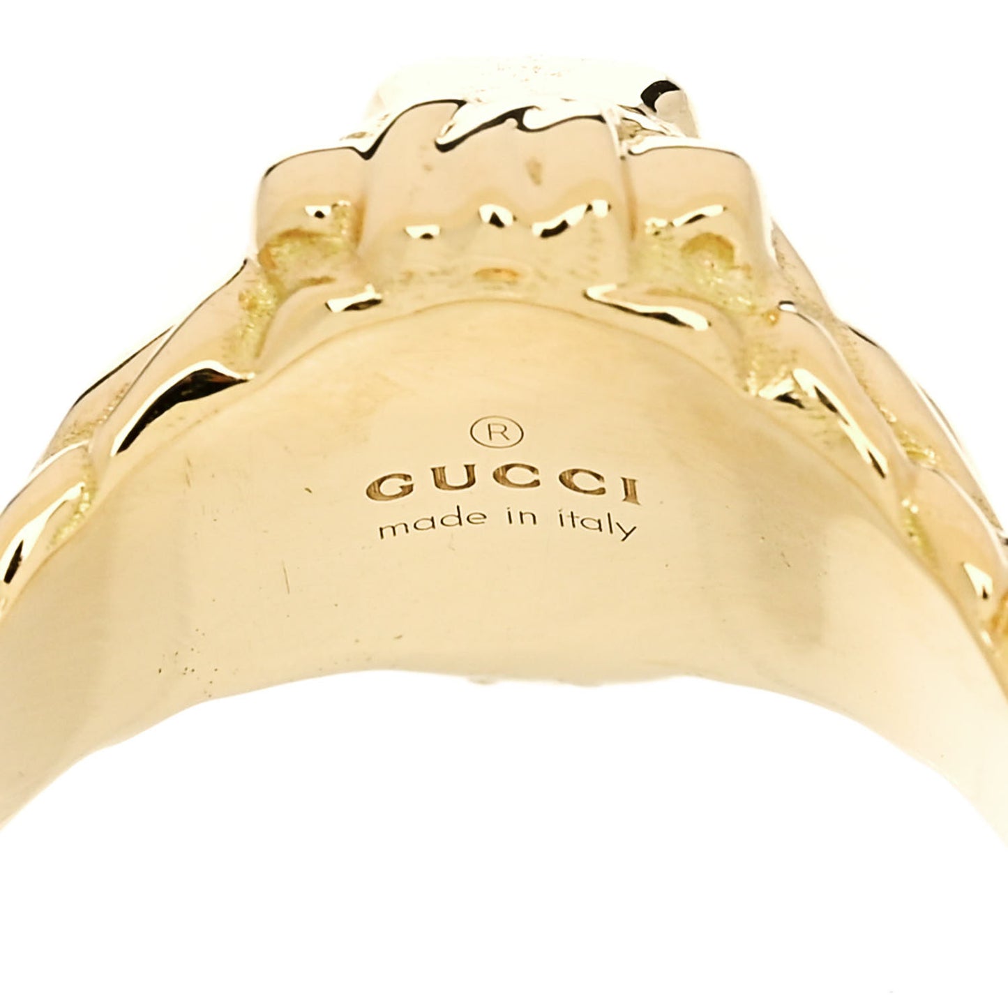 18K Yellow Gold Diamond Chrome Diopside Lion Head Ring 54 6.75