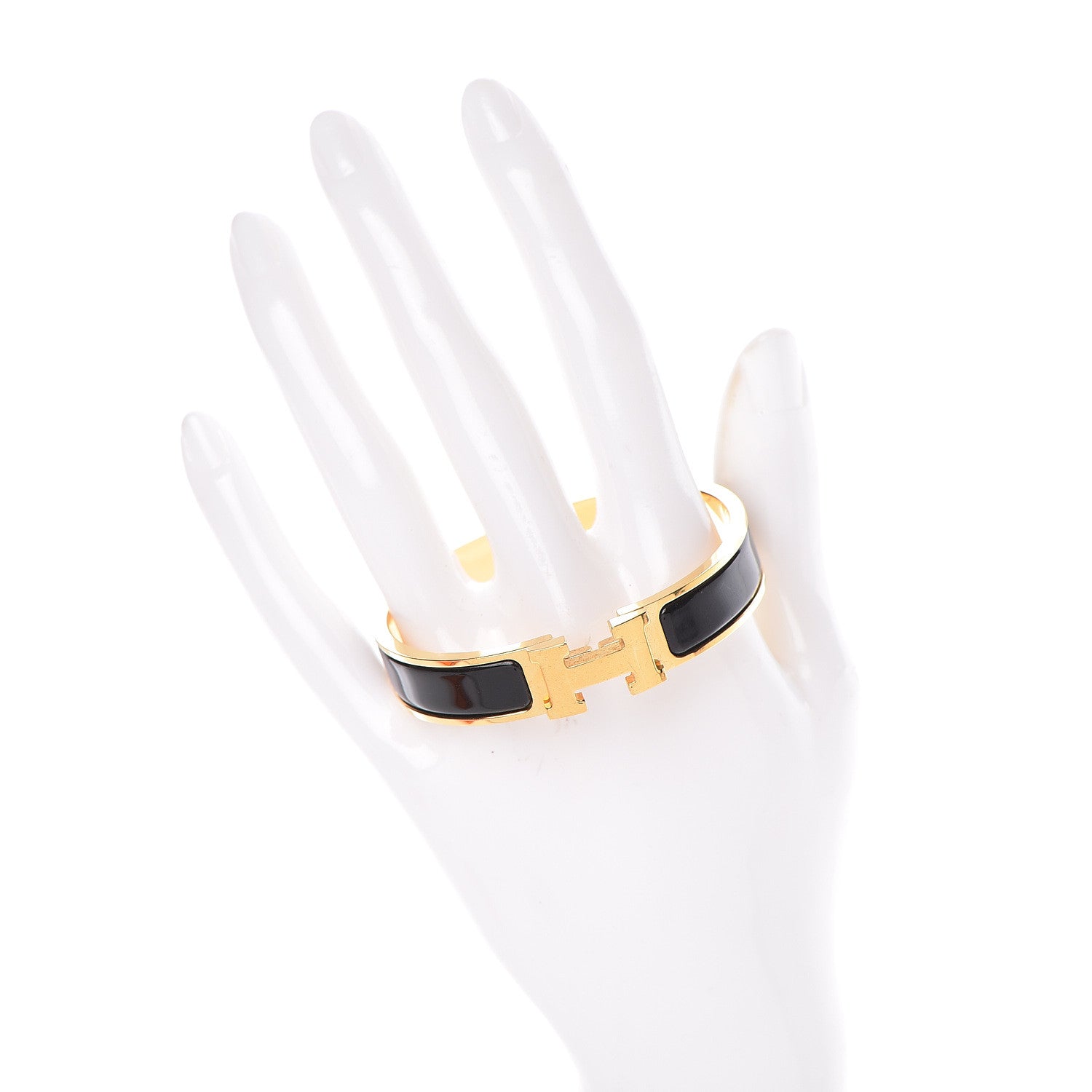 Hermes Enamel Narrow Clic Clac H Bracelet PM Black 2 of 5
