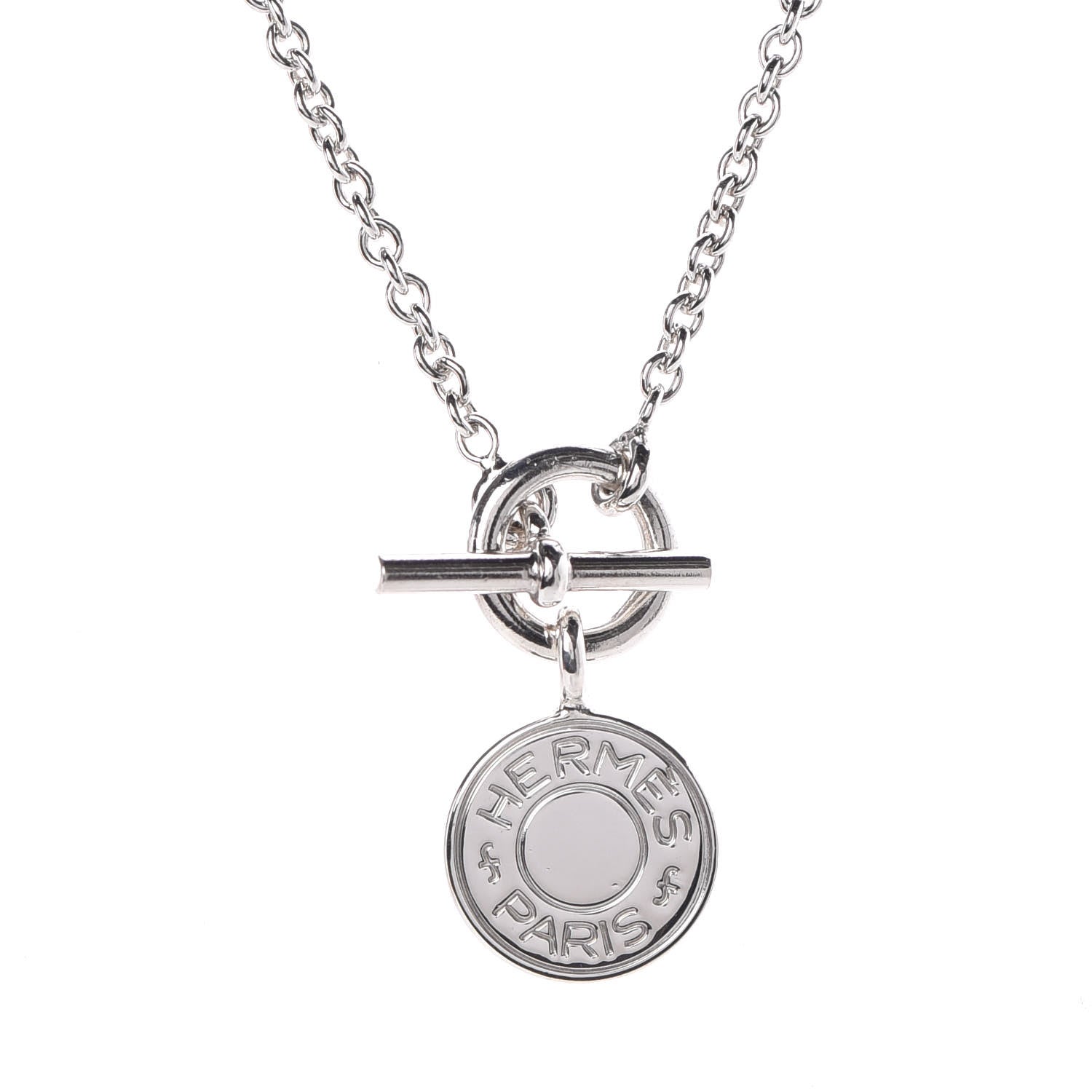 Hermes Sterling Silver Amulettes H Confettis Pendant Necklace 4 of 7