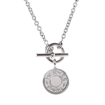 Hermes Sterling Silver Amulettes H Confettis Pendant Necklace 4 of 7