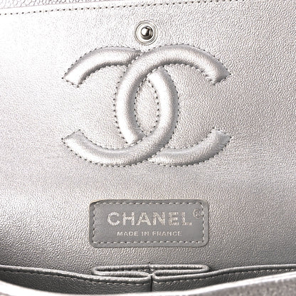 Chanel Metallic Caviar Quilted Medium Double Flap Silver 6 of 11