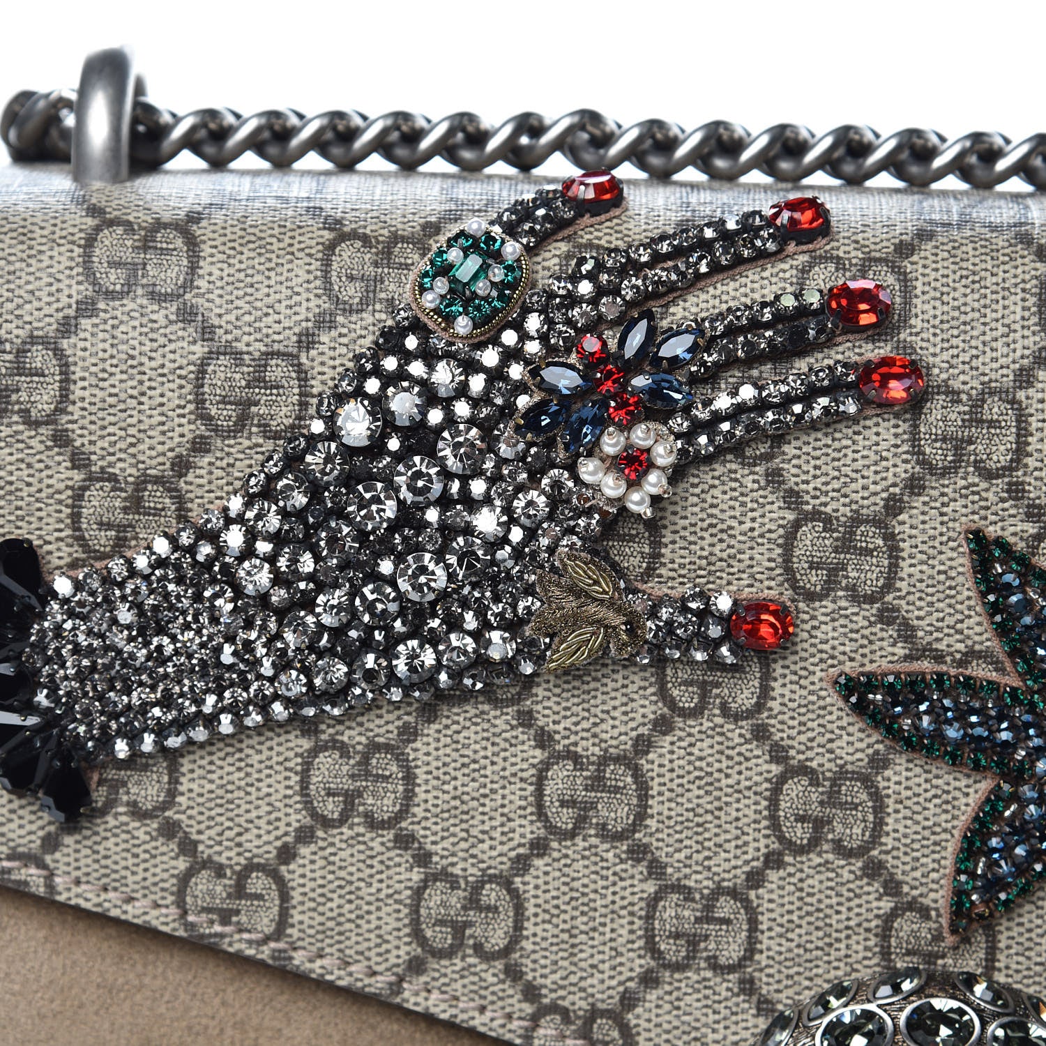 Gucci GG Supreme Monogram Shooting Star Embroidered Medium Dionysus Shoulder Bag Beige 8 of 11