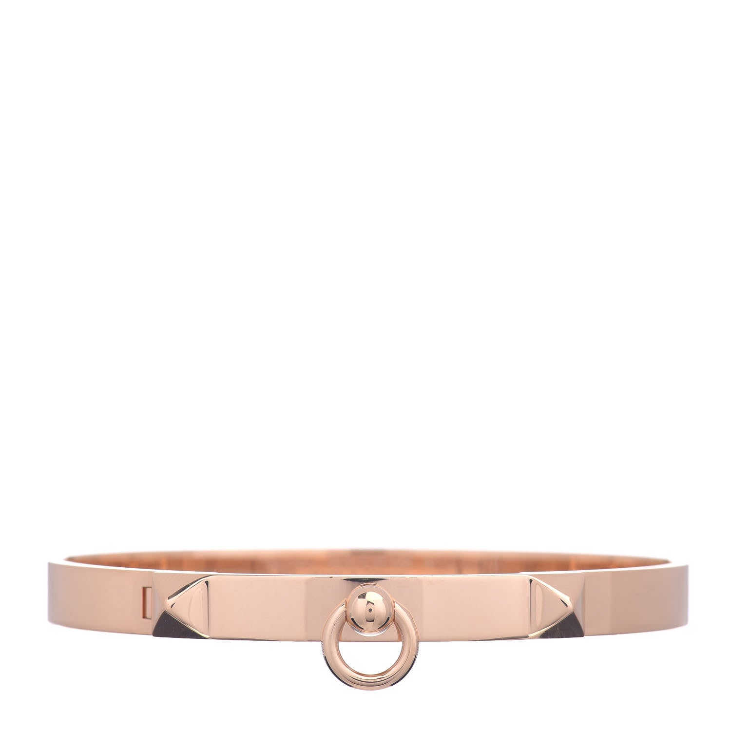 Hermes 18K Rose Gold PM Collier De Chien Bracelet ST 1 of 4
