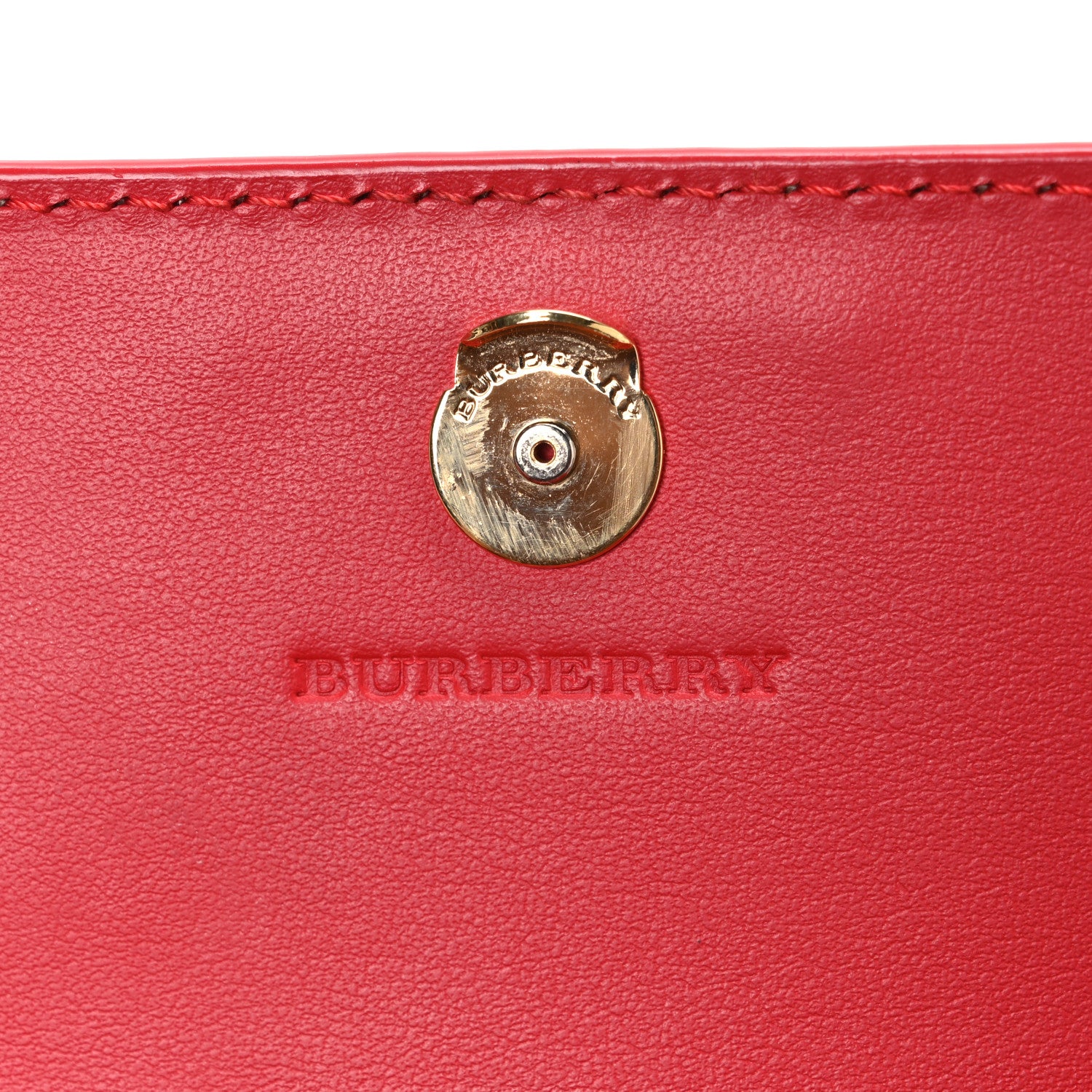 Burberry Haymarket Check Henley Wallet On Chain Coral Red 5 of 10