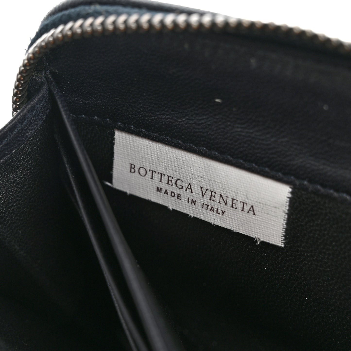 Nappa Intrecciato Zip Around Wallet Blue