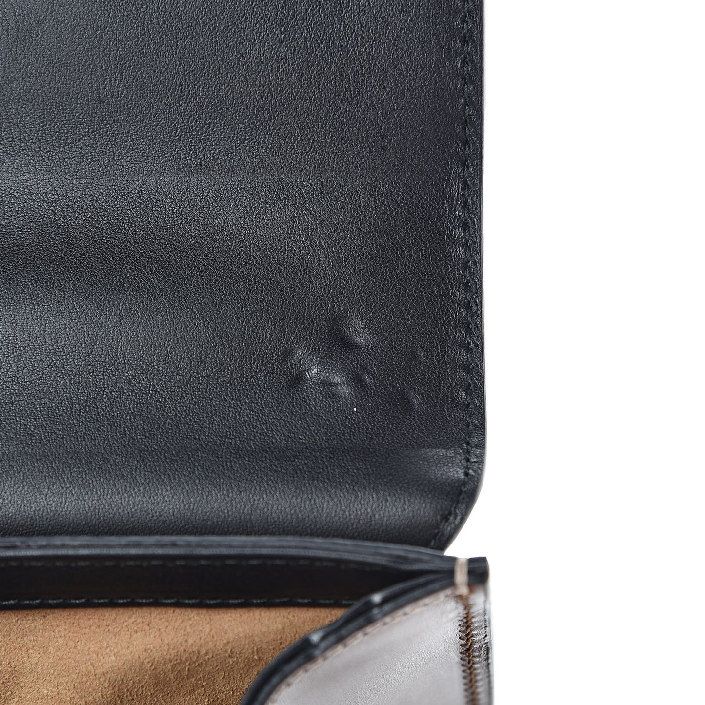 GG Supreme Monogram Calfskin Small Padlock Shoulder Bag Beige Black Cuir
