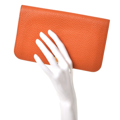 Hermes Togo Dogon Duo Wallet Orange 2 of 10