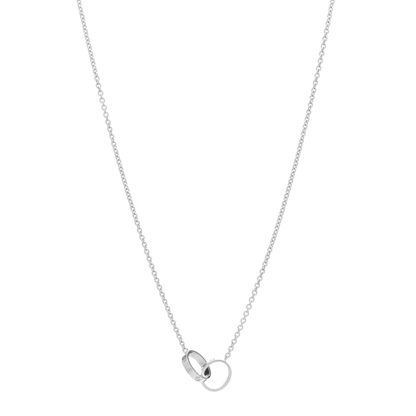 18K White Gold Interlocking LOVE Necklace