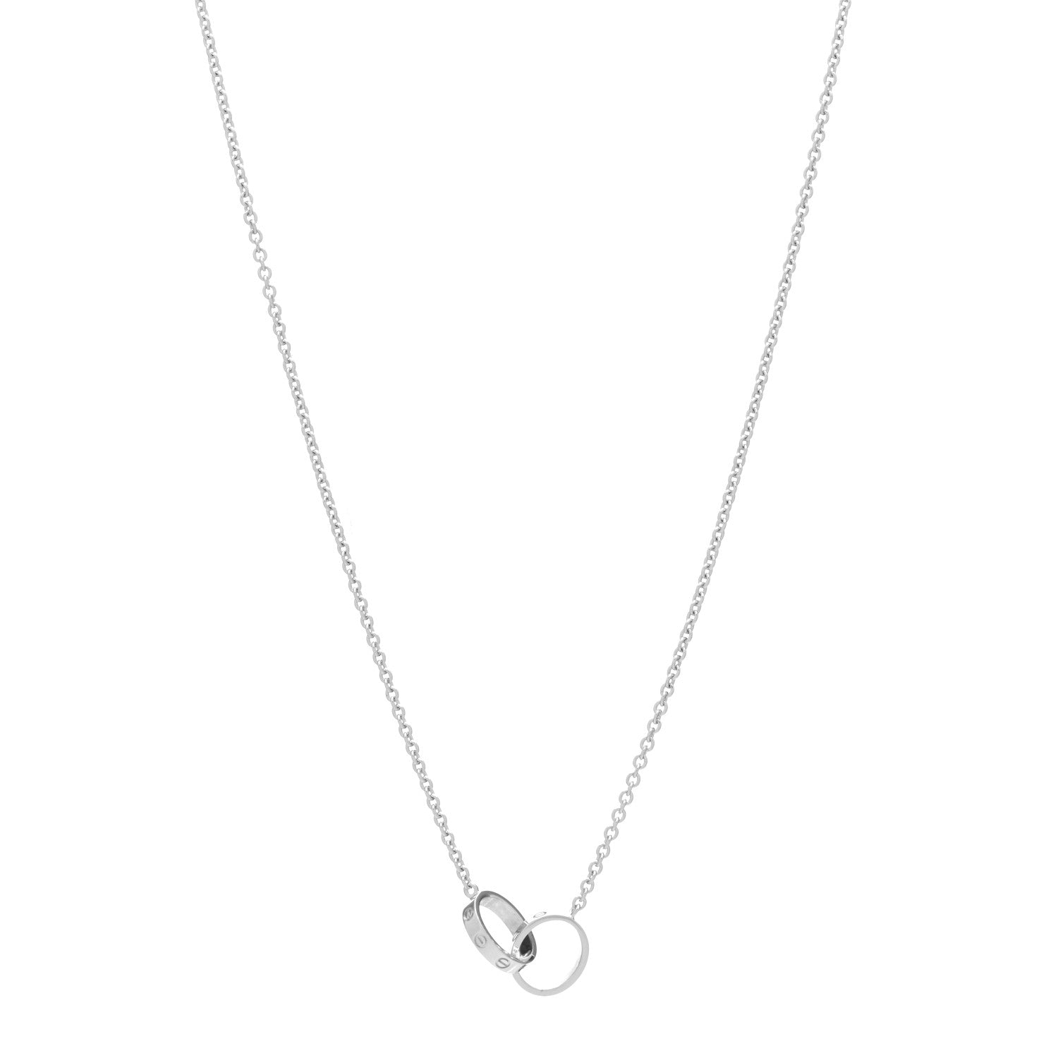 Cartier 18K White Gold Interlocking LOVE Necklace 1 of 3