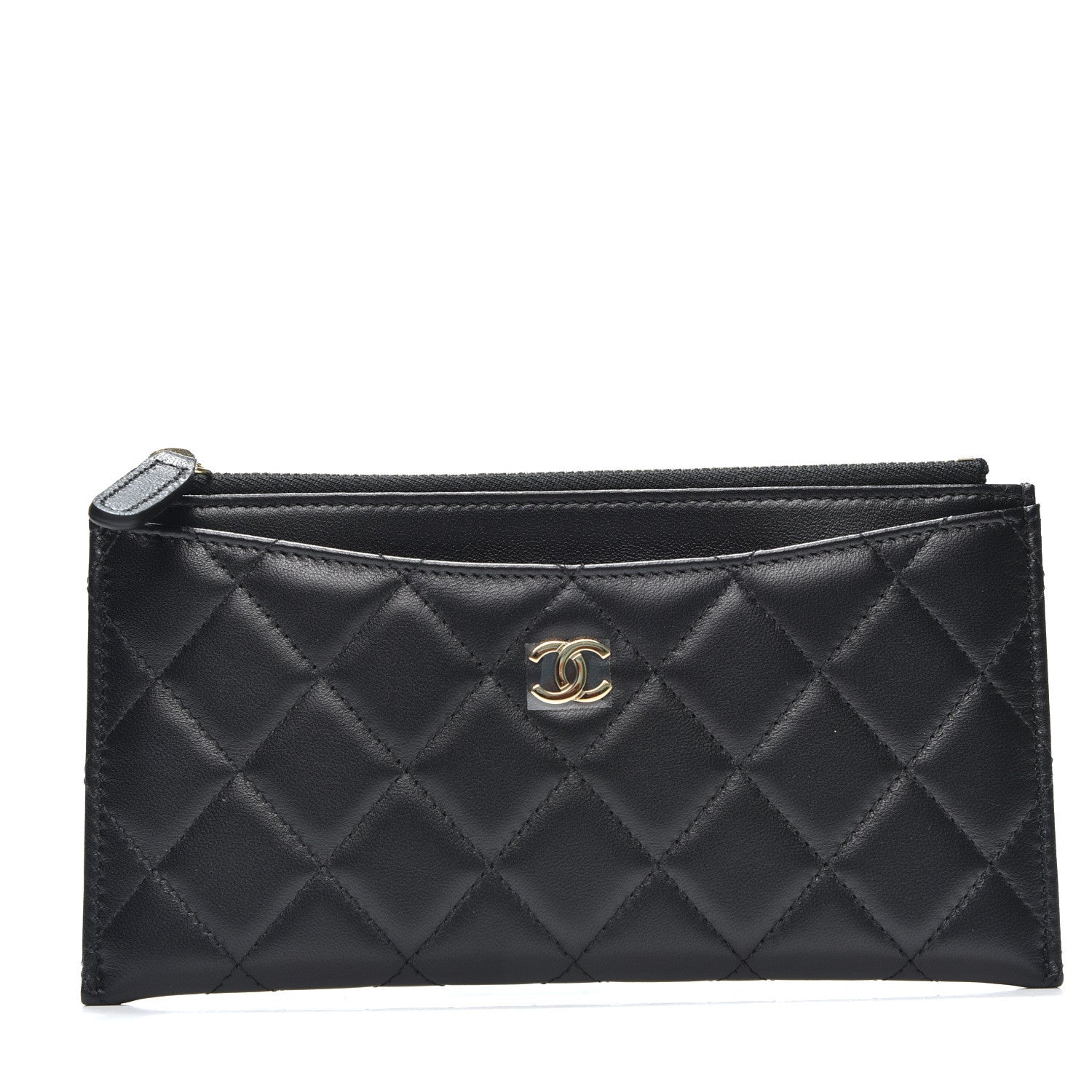 Chanel Lambskin Quilted Classic Zip Pouch Black 1 of 7