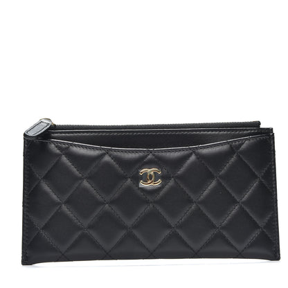 Chanel Lambskin Quilted Classic Zip Pouch Black 1 of 7