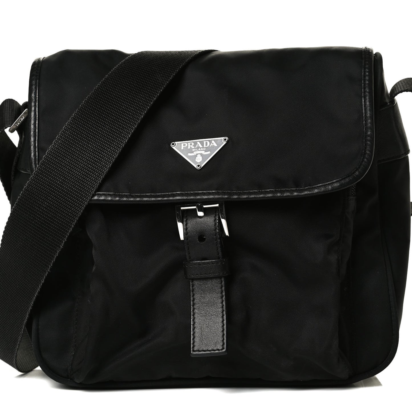 Nylon Vela Sport Messenger Bag Black