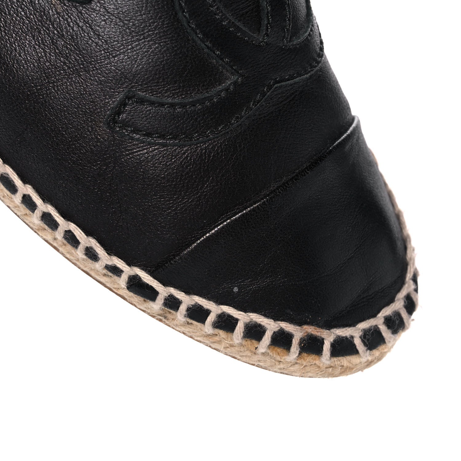Chanel Lambskin CC Espadrilles 37 Black 9 of 11