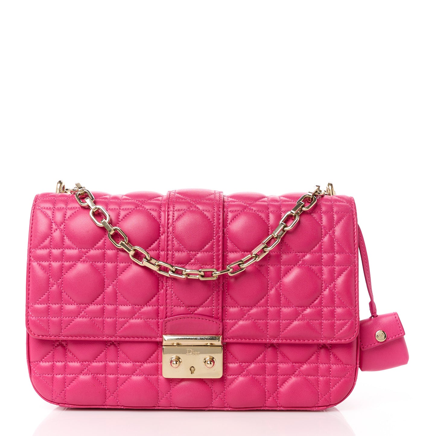 Lambskin Cannage Medium Miss Dior Flap Fuchsia