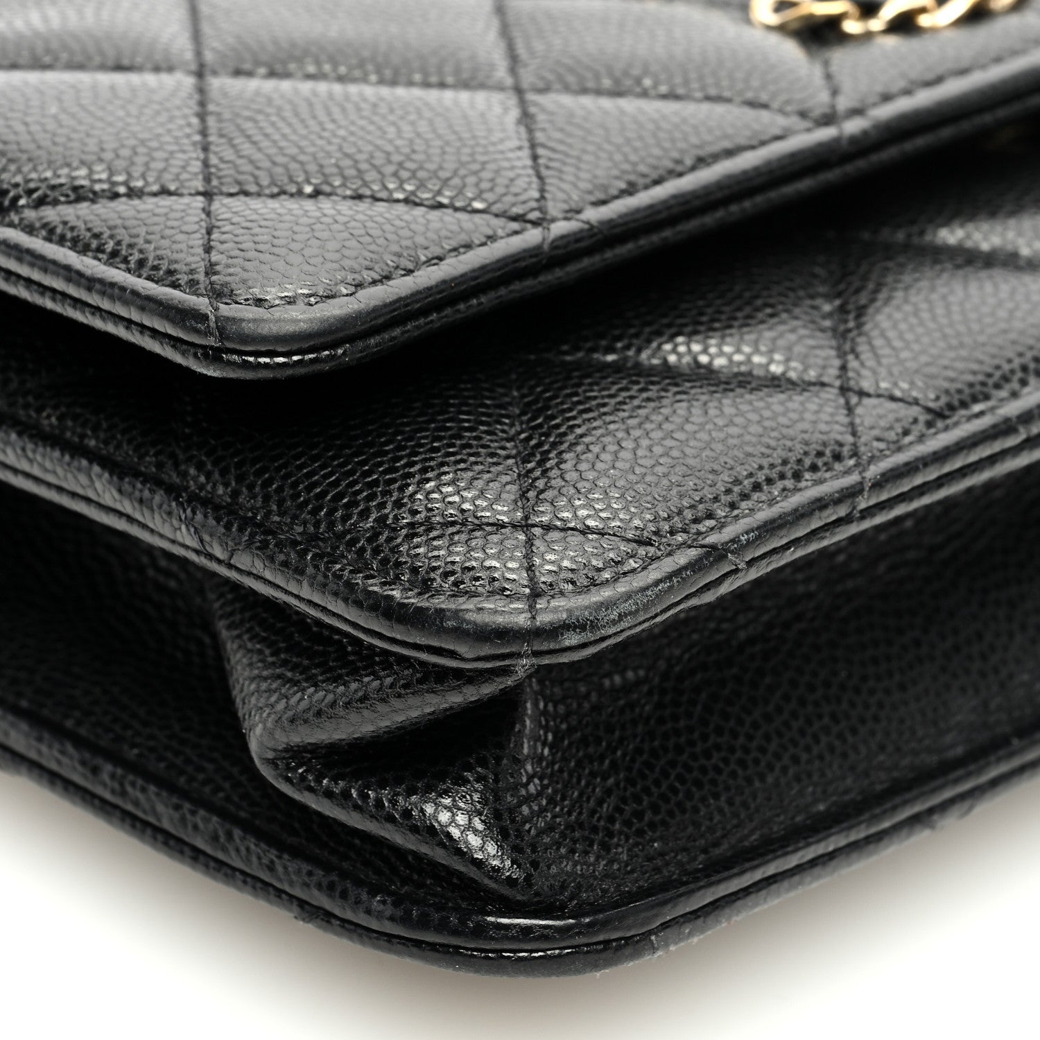 Chanel Caviar Quilted French New Wave Chain CC Wallet On Chain WOC Black 9 of 11
