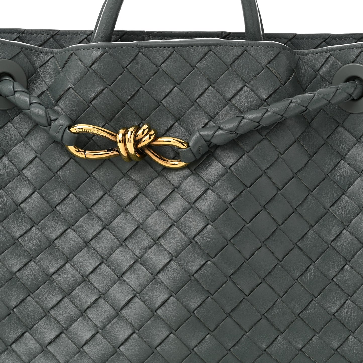 Nappa Intrecciato Medium Andiamo Shoulder Bag Slate