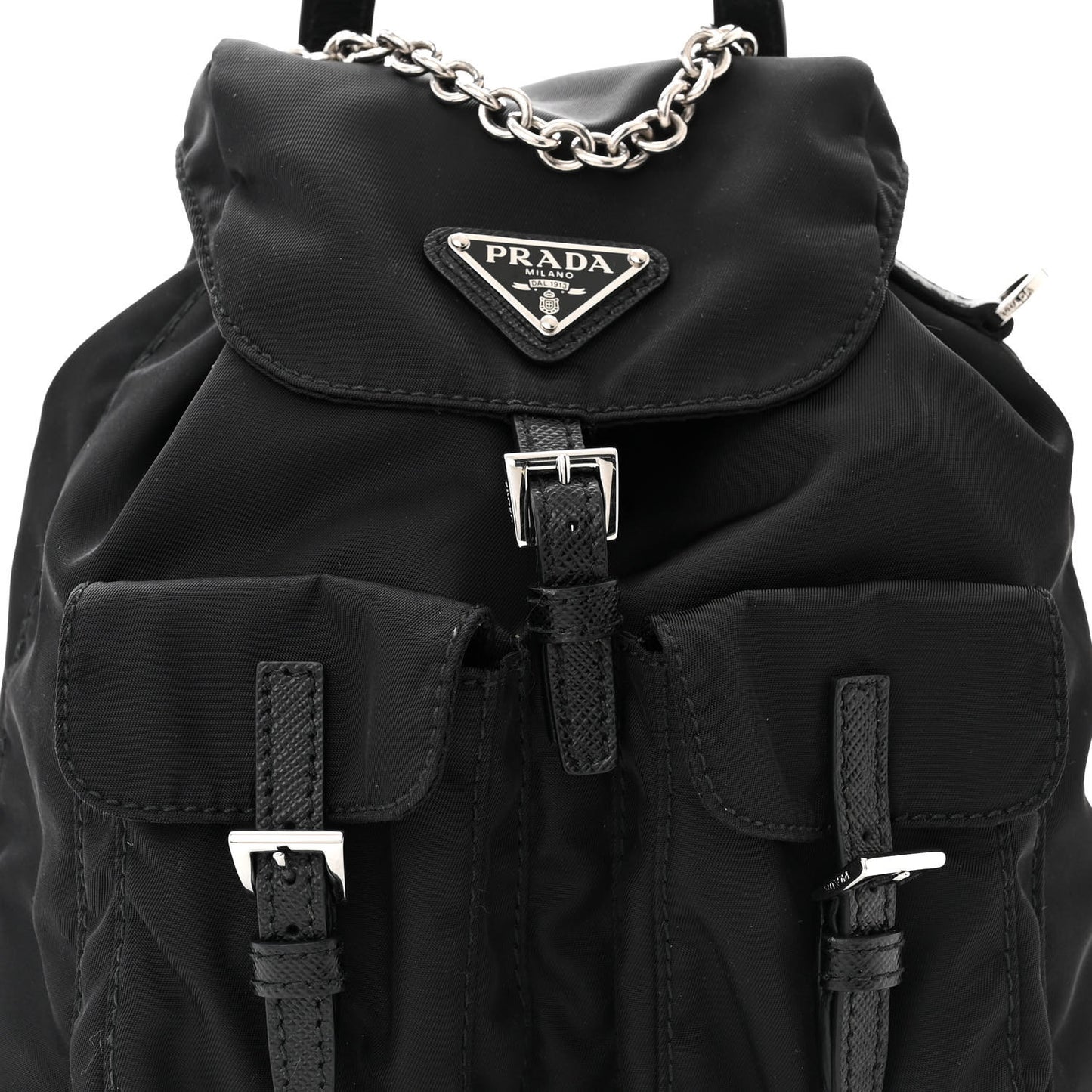 Nylon Vela Mini Crossbody Backpack Black