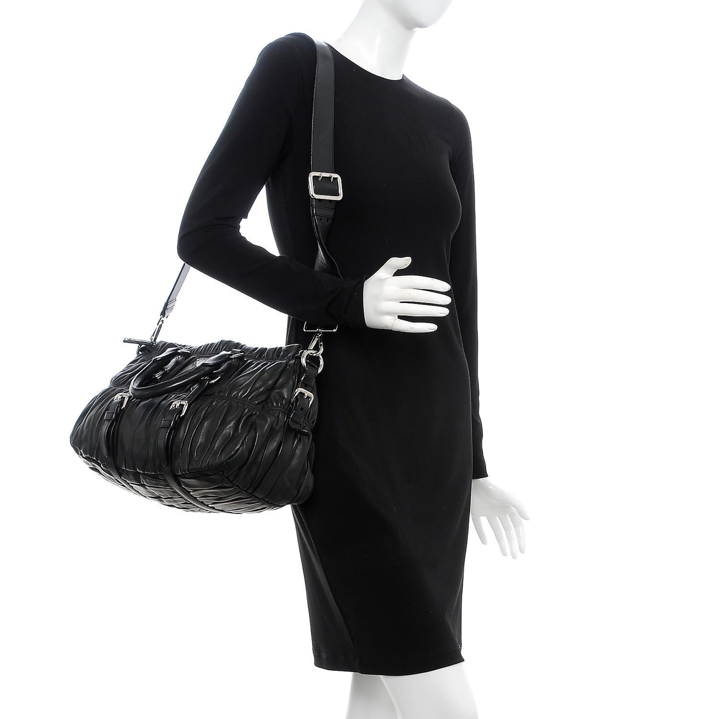 Nappa Gaufre Satchel Black