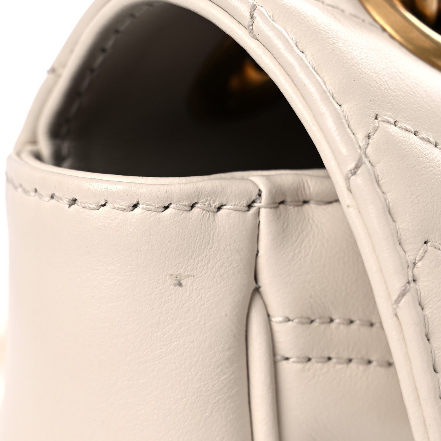 Gucci Calfskin Matelasse Small GG Marmont Shoulder Bag White 19 of 21