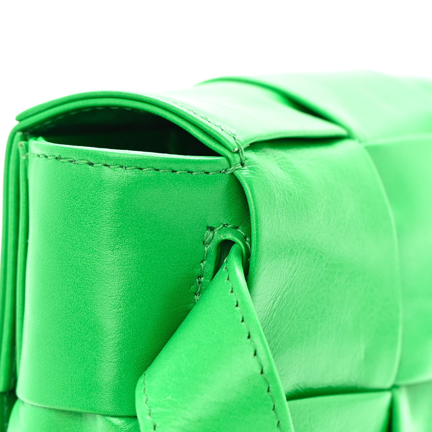 Paper Calfskin Intreccio Cassette Belt Bag Parakeet
