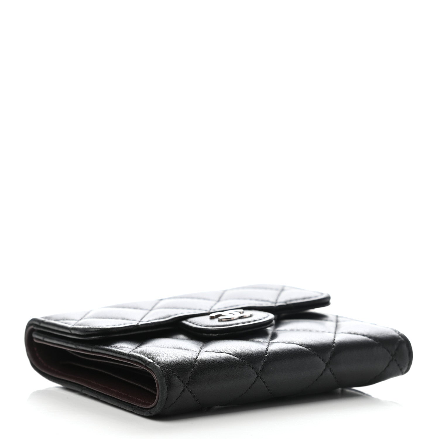 Chanel Lambskin Quilted Compact Flap Wallet Black 4 of 7