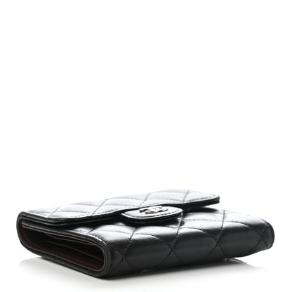 Chanel Lambskin Quilted Compact Flap Wallet Black 4 of 7