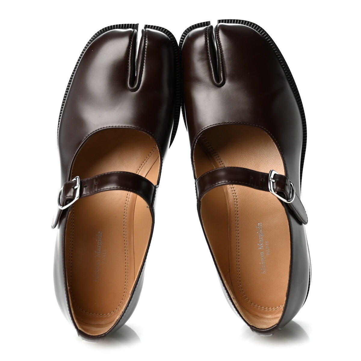 Maison Margiela Brushed Calfskin Tabi 20mm Mary Janes 36 Adobe Brown 2 of 9