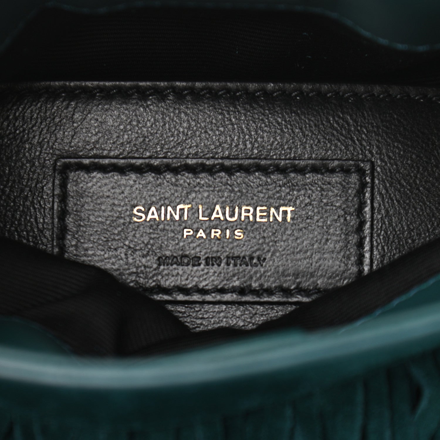 Saint Laurent Suede Calfskin Small Grace Fringed Hobo Bag Rope Sea Turquoise 6 of 9