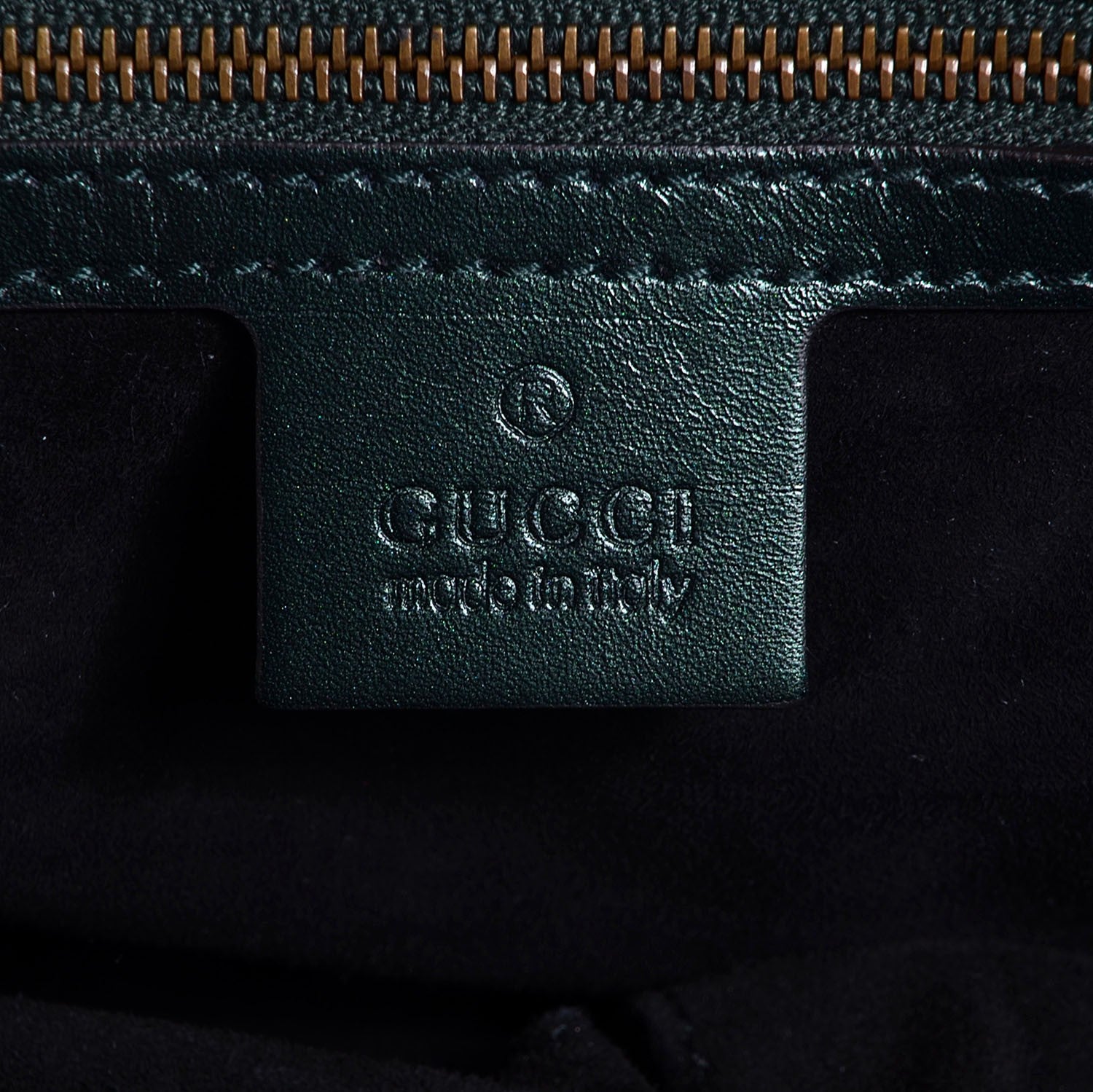 Gucci Shiny Python Medium Soft Stirrup Shoulder Bag Green 6 of 9