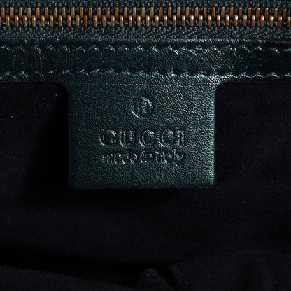 Gucci Shiny Python Medium Soft Stirrup Shoulder Bag Green 6 of 9