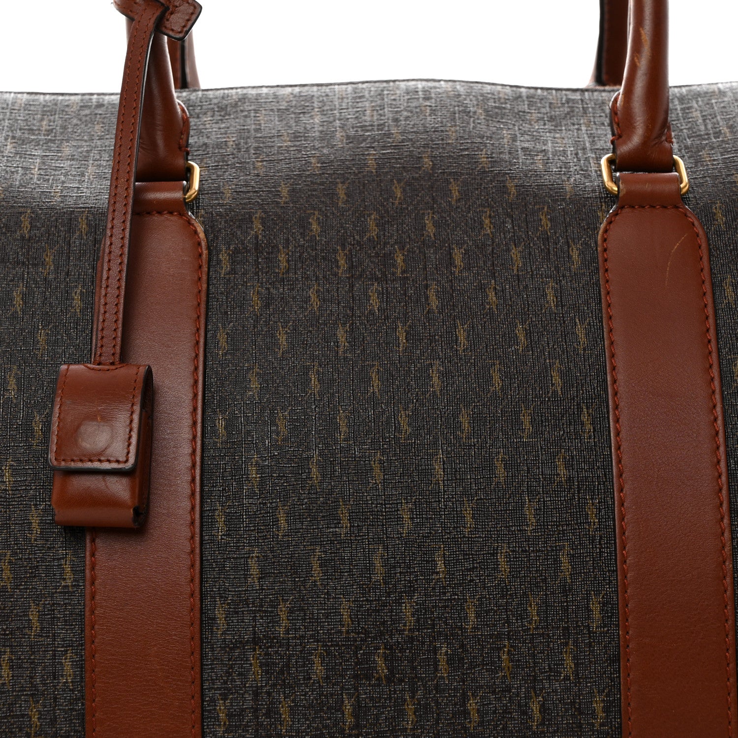 Saint Laurent Canvas Smooth Calfskin Le Monogramme Duffle Chestnut 7 of 14