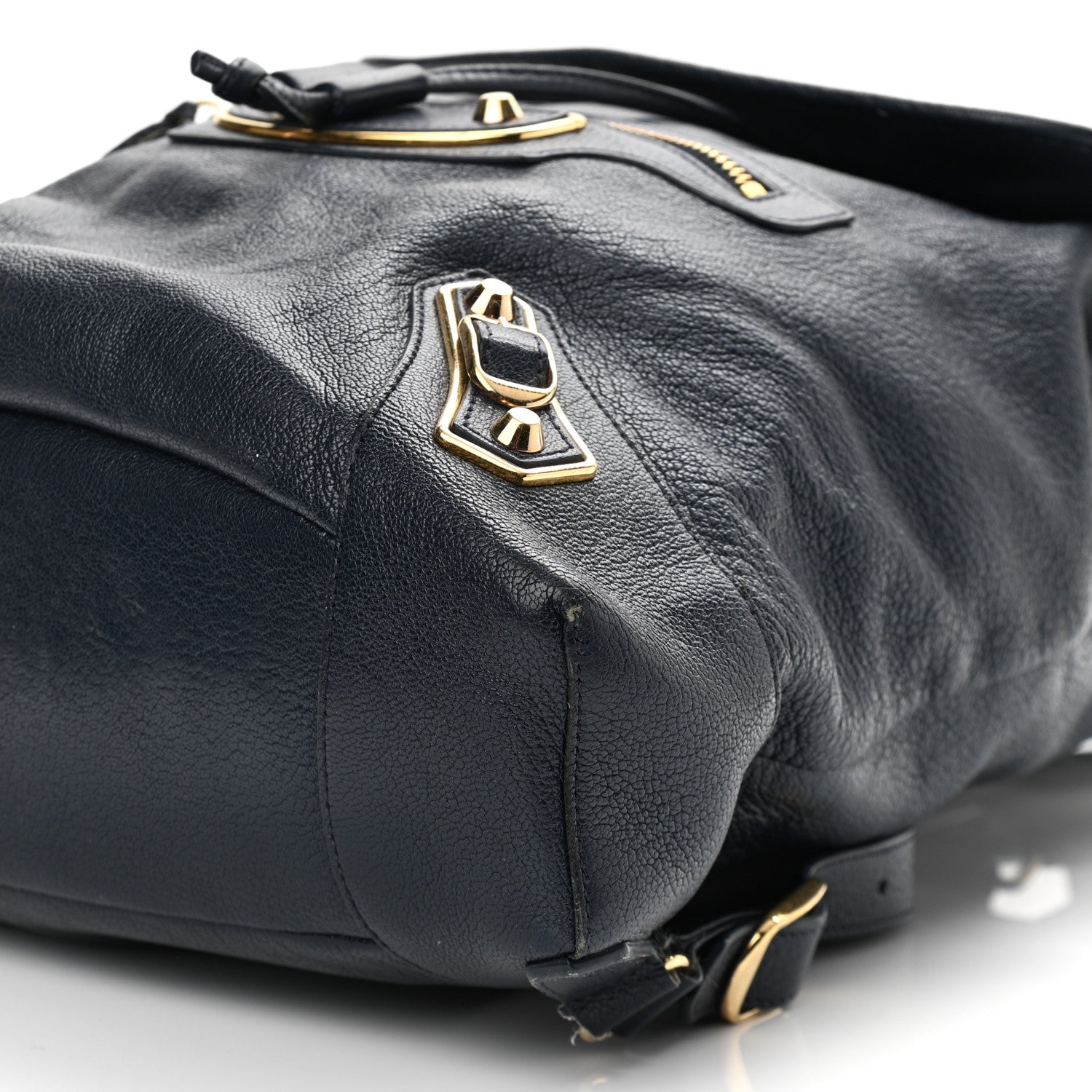 Balenciaga Chevre Gold Metallic Edge Hardware Backpack Bleu Nuit 7 of 15