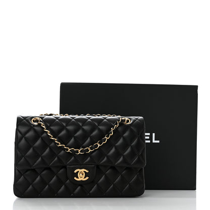Chanel Lambskin Quilted Medium Double Flap Black 11 of 11