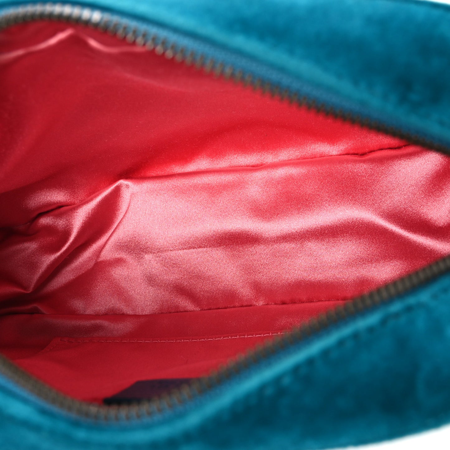 Velvet Matelasse Small GG Marmont Chain Shoulder Bag Pavone Cyan