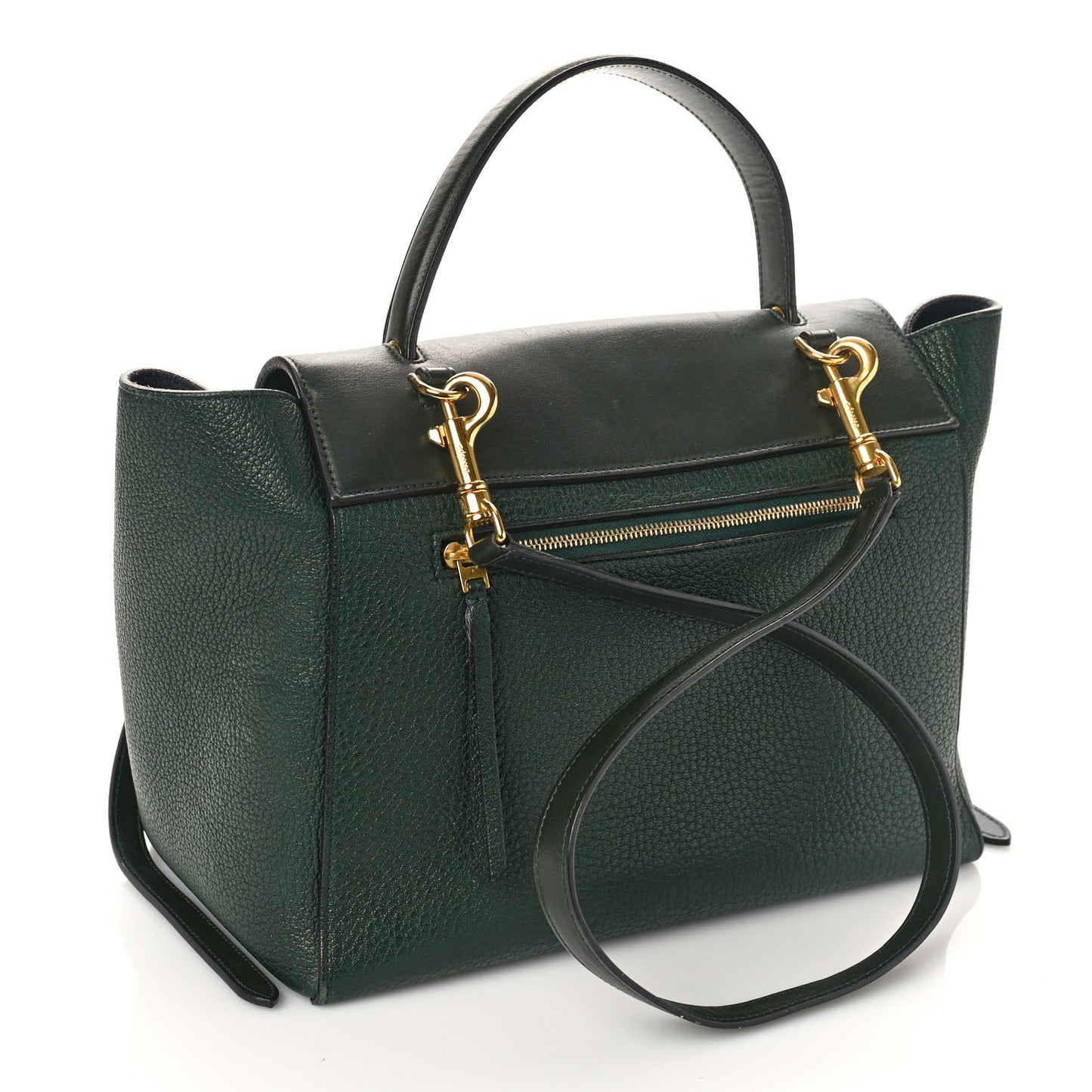Goatskin Smooth Calfskin Mini Belt Bag Dark Green