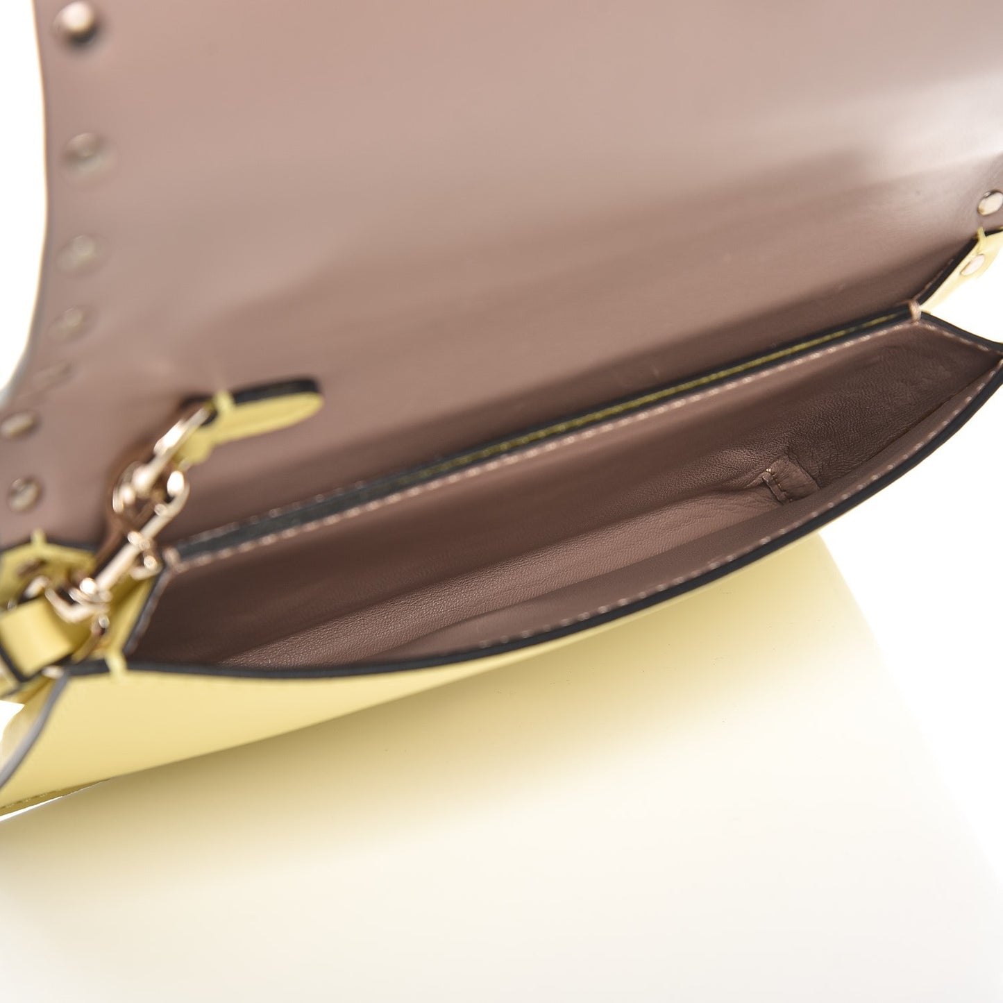 Nappa Small Rockstud Wristlet Clutch Light Yellow