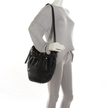 Alexander Wang Pebbled Lambskin Diego Bucket Bag Black Antique Brass Hardware 2 of 8