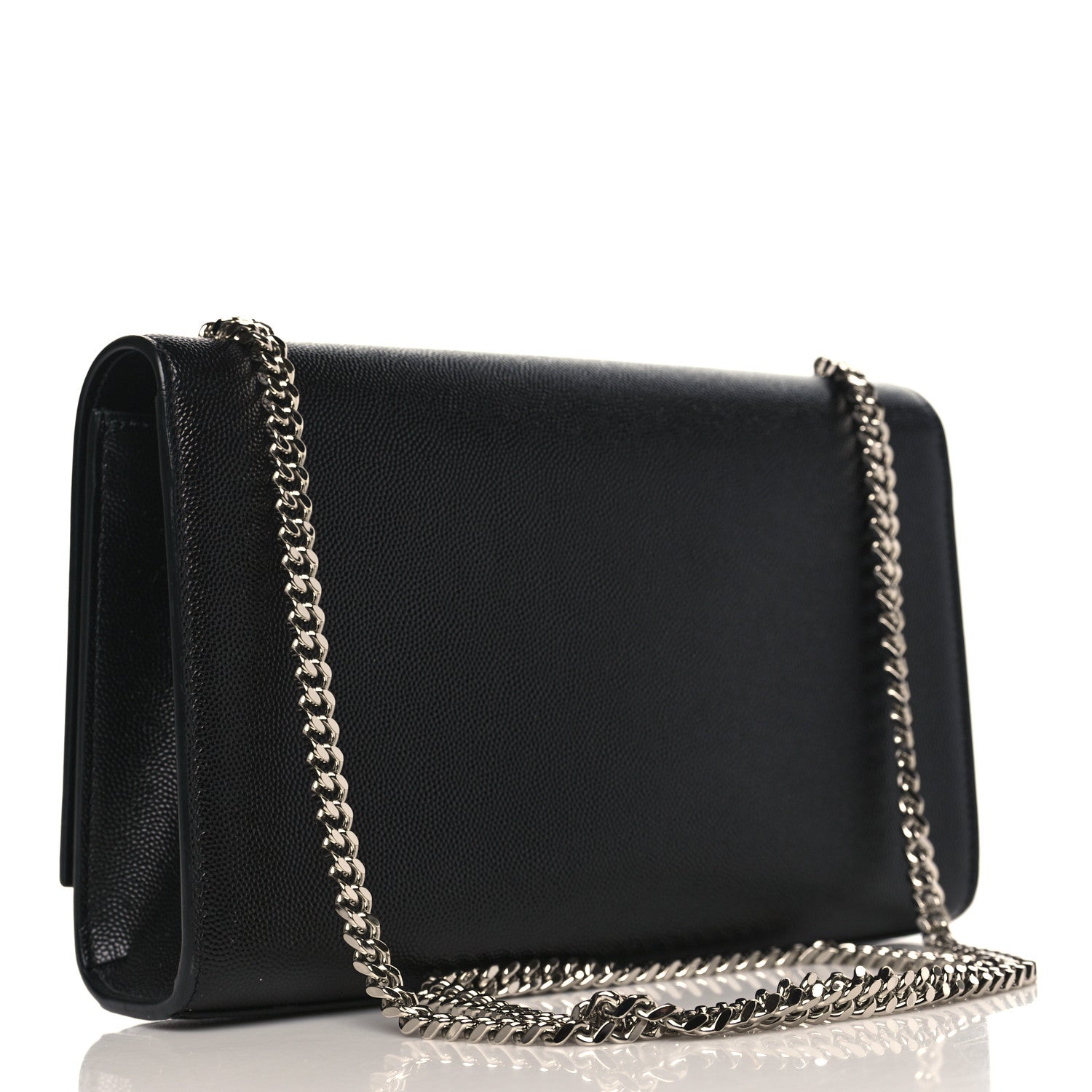 Saint Laurent Grain De Poudre Medium Classic Monogram Kate Satchel Black 3 of 9