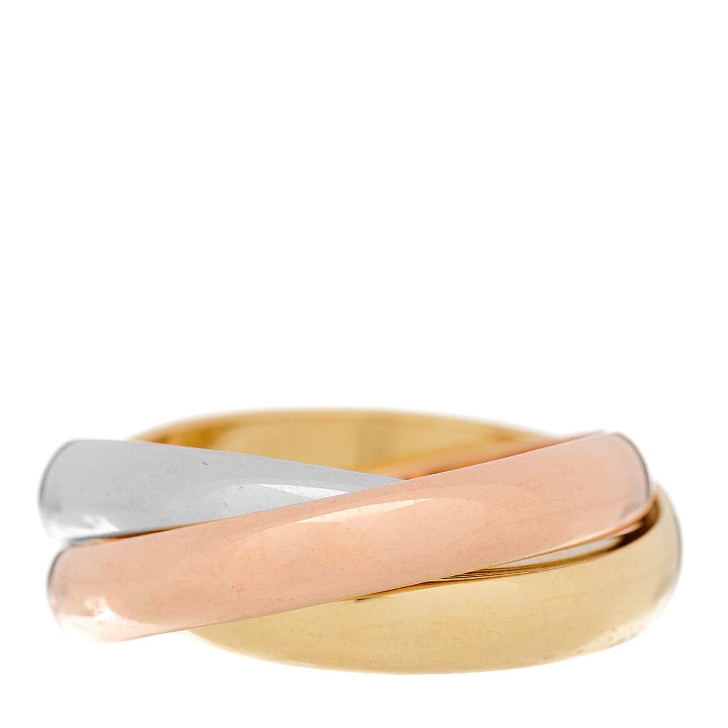 18K Pink Yellow White Gold Classic Les Must De Cartier Trinity Ring 52 6