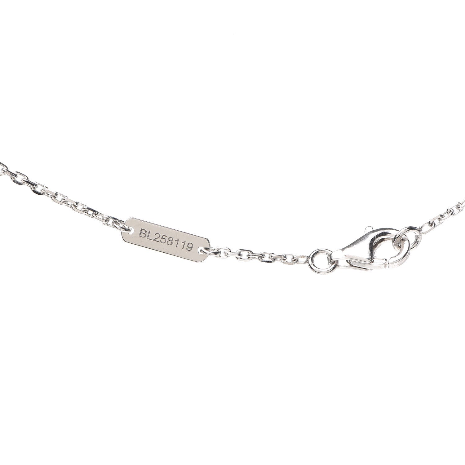 Van Cleef & Arpels 18K White Gold Mother of Pearl Vintage Alhambra Pendant Necklace 6 of 7