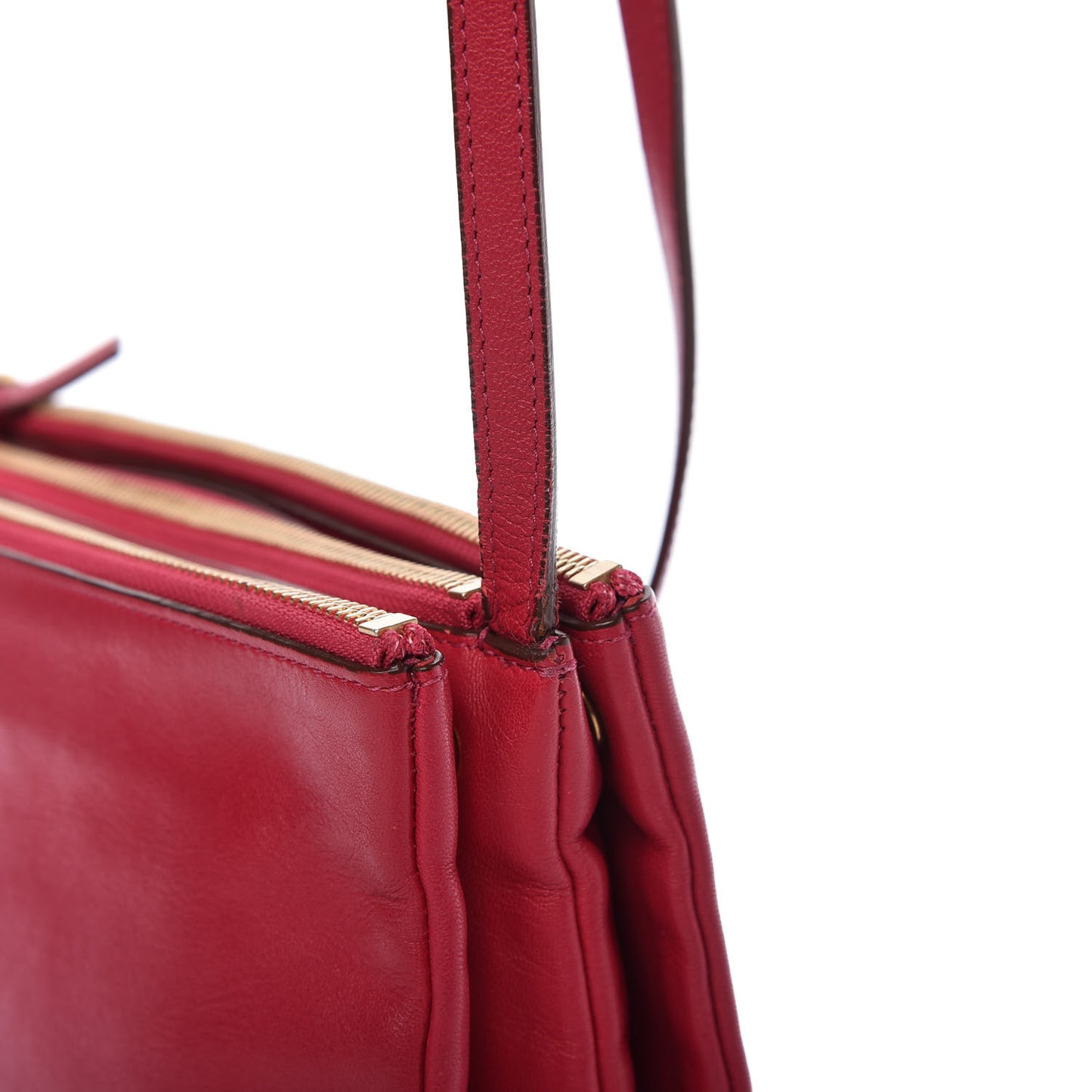 Lambskin Large Trio Crossbody Bag Fuchsia
