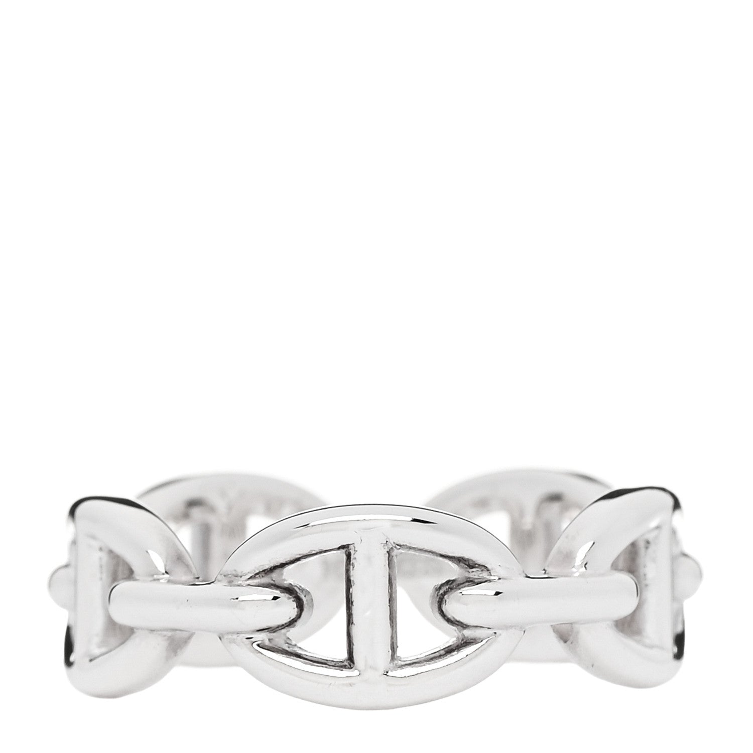Hermes Sterling Silver PM Chaine d'Ancre Enchainee Band Ring 58 8.5 1 of 7
