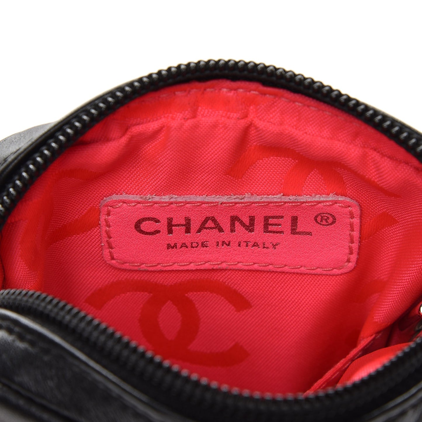 Calfskin Quilted Small Cambon Messenger Black
