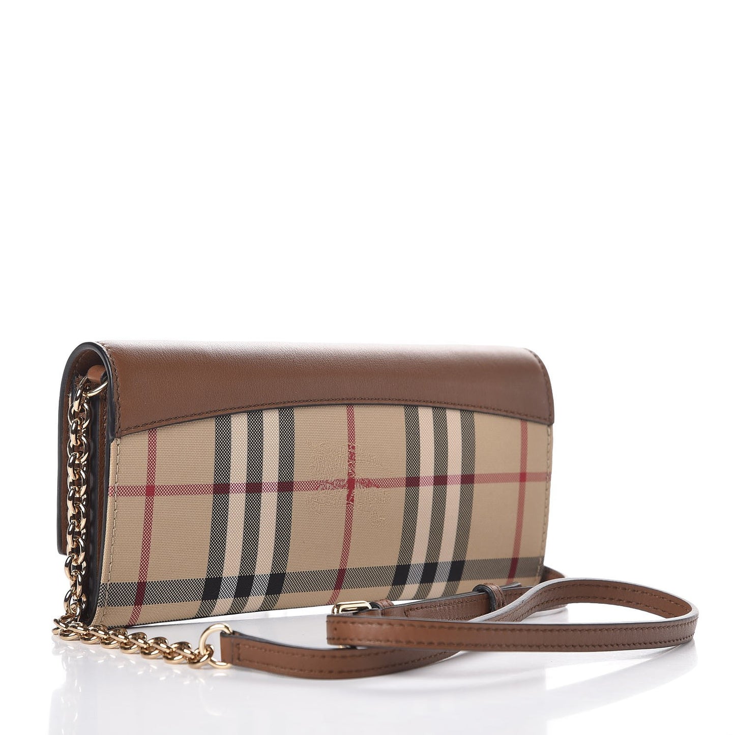 Derby Calfskin House Check Henley Wallet On Chain Tan