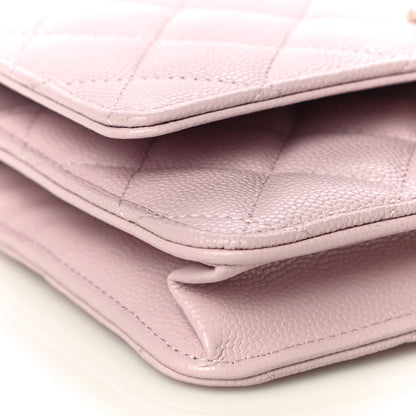 Chanel Caviar Quilted Coco Candy Wallet On Chain WOC Light Pink 10 of 12