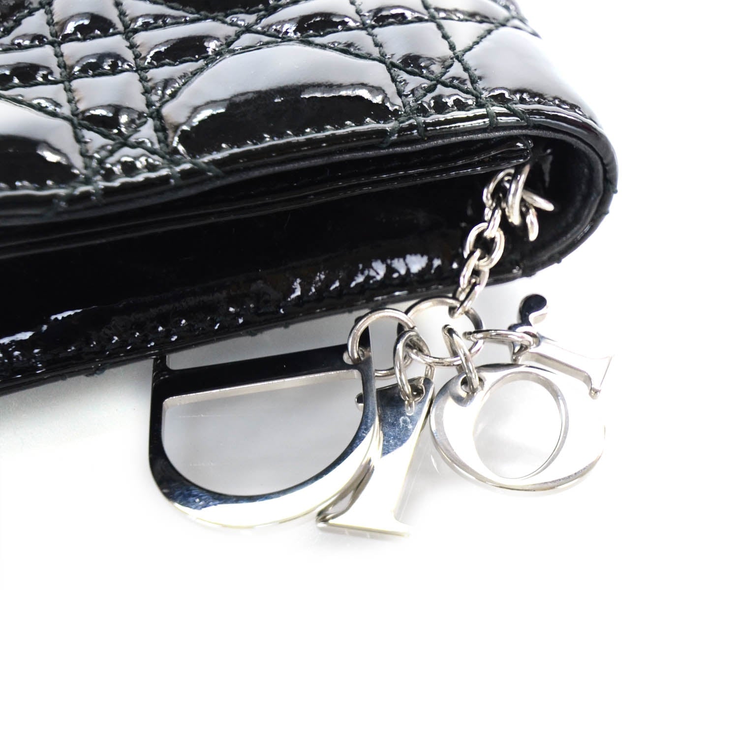Christian Dior Patent Cannage Evening Clutch Bag Black 7 of 11