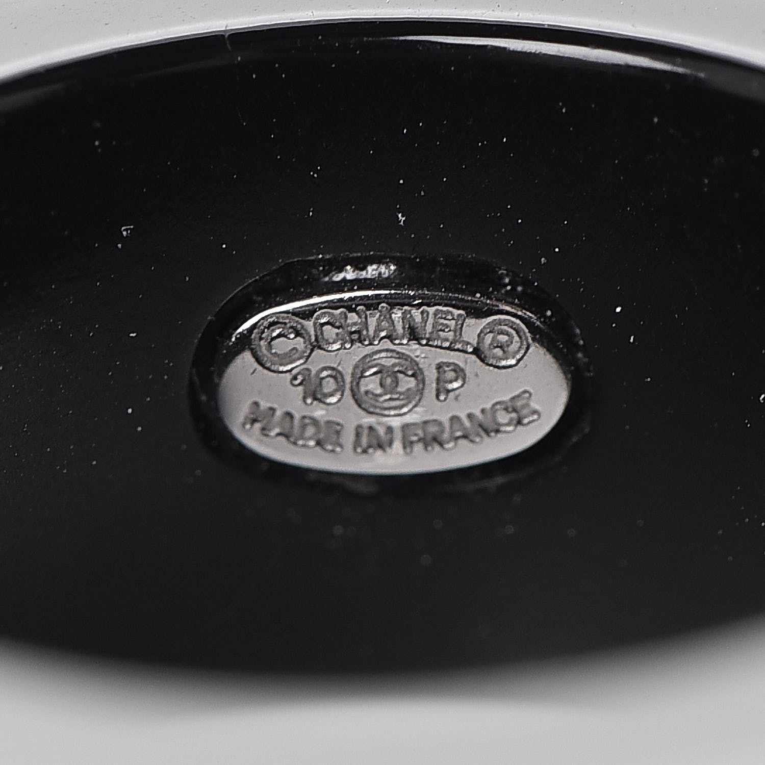 Chanel Resin Pearl Crystal CC Ring 6.5 Black 4 of 5